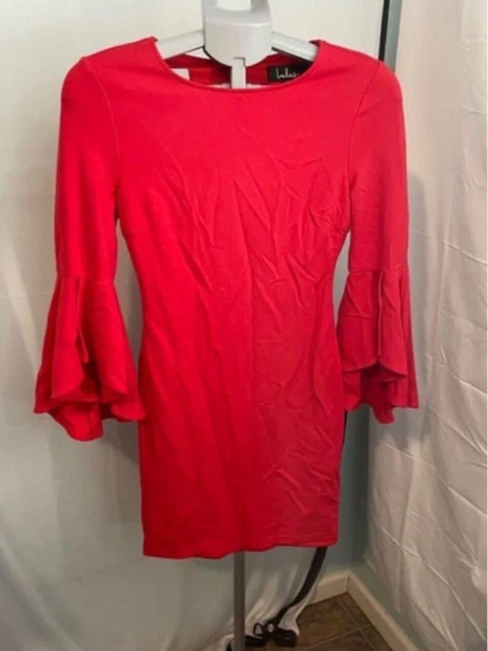 Lulus red bell sleeve dress size small